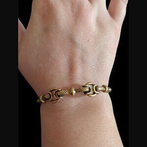 Alex And Ani Vintage Sixty Six Antique Gold OSFM Horse Bit Style Wrap Bracelet